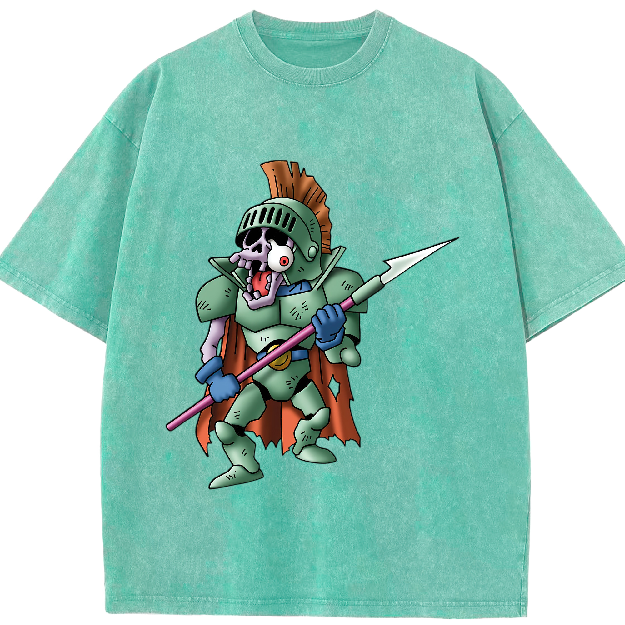 （画像用） ドラゴンクエスト Doragon Kuesuto Dragon Quest 綿100% ヴィンテージ風 半袖Tシャツ（フロントプリント）